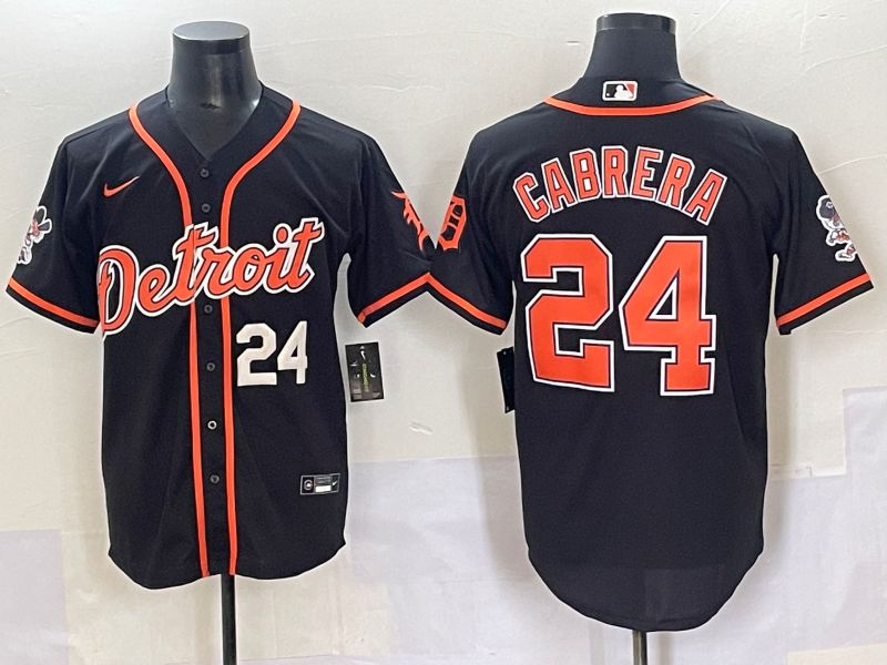 Men 2025 Detroit Tigers #24 Cabrera Black Joint Name Nike MLB Jersey style 8->detroit tigers->MLB Jersey